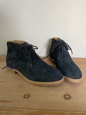 Hush Puppies Navy Suede Bailey Chukka Boots - Lace-Up Casual Dress Shoes